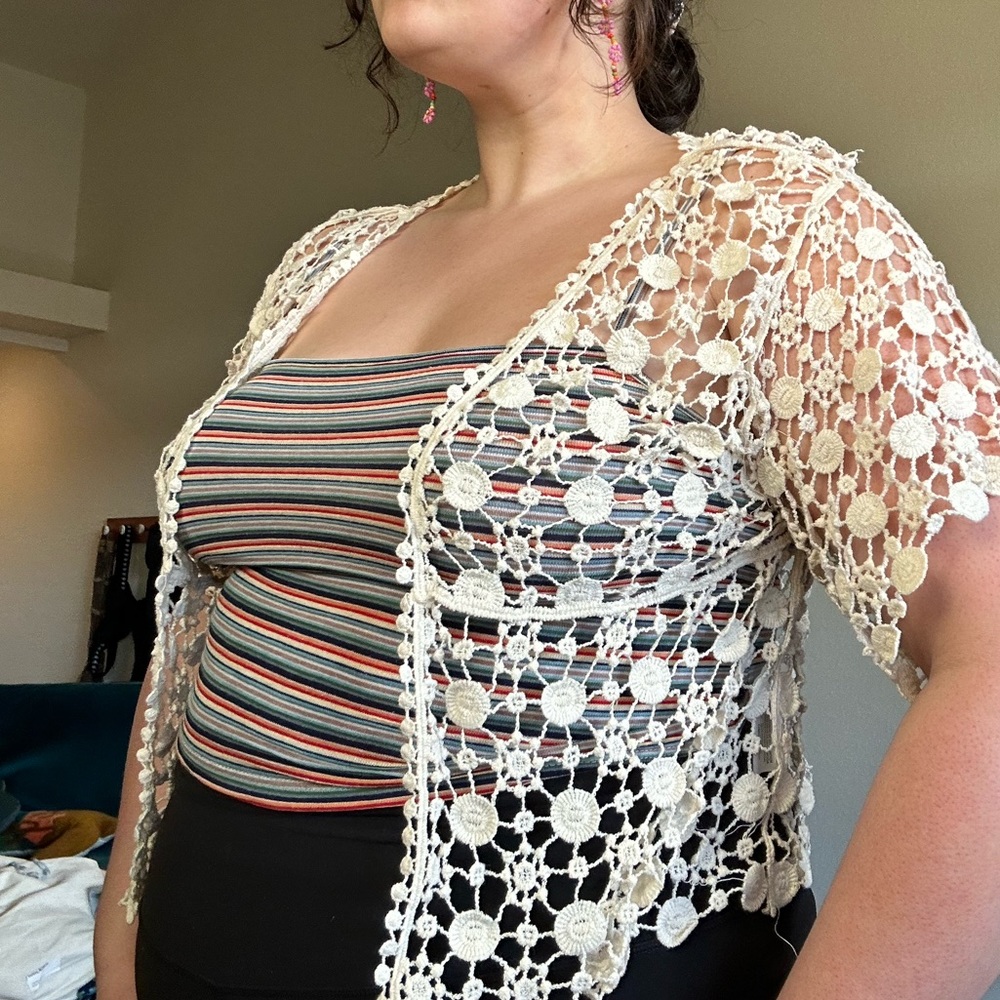 Crochet cropped cover up